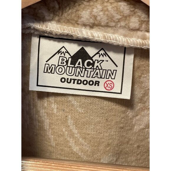 Black Mountain Tan White Full Zip Fleece Jacket Sz XS - Picture 5 of 9